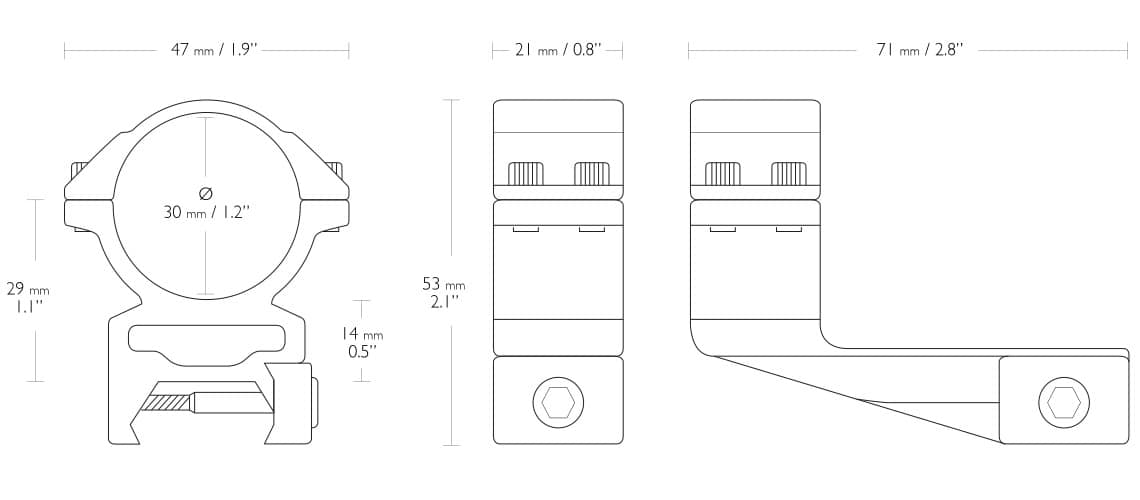 Mesures colliers d'extension Hawke