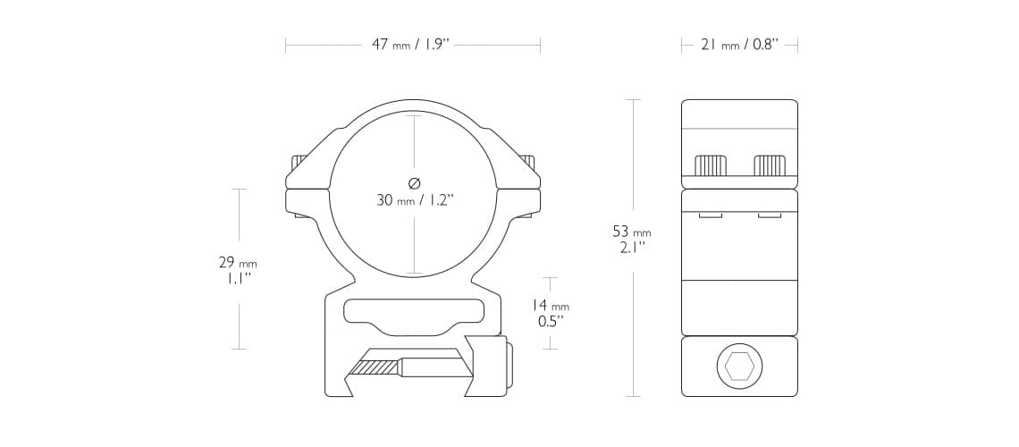 Hawke collier de montage haut pour carabine