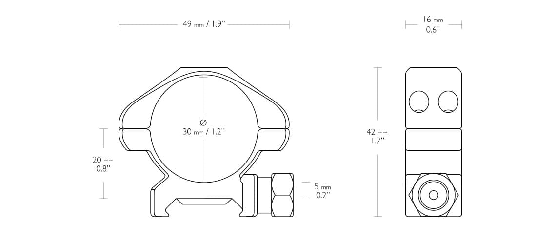 collier amovible Hawke mesures