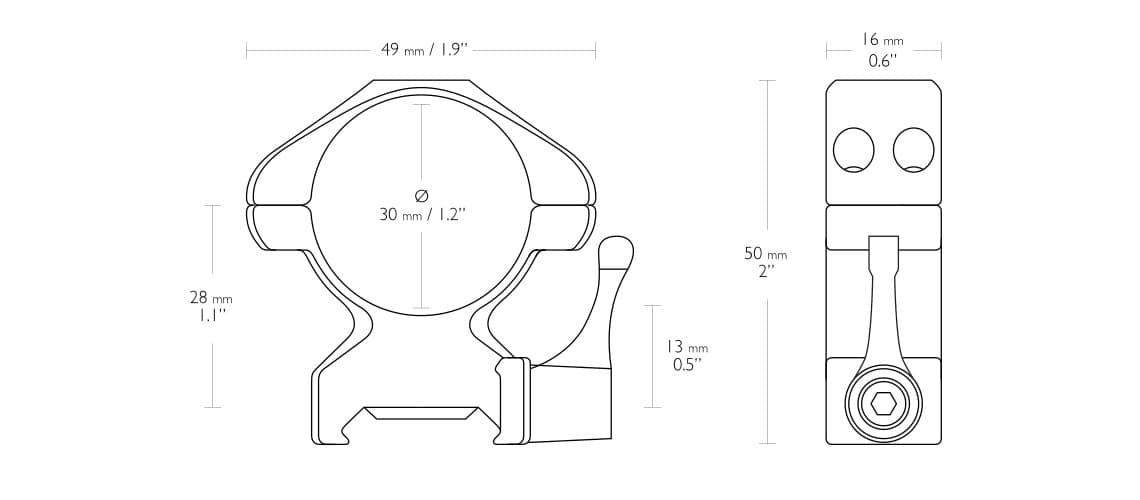 paires de colliers amovibles Hawke weaver(lever)