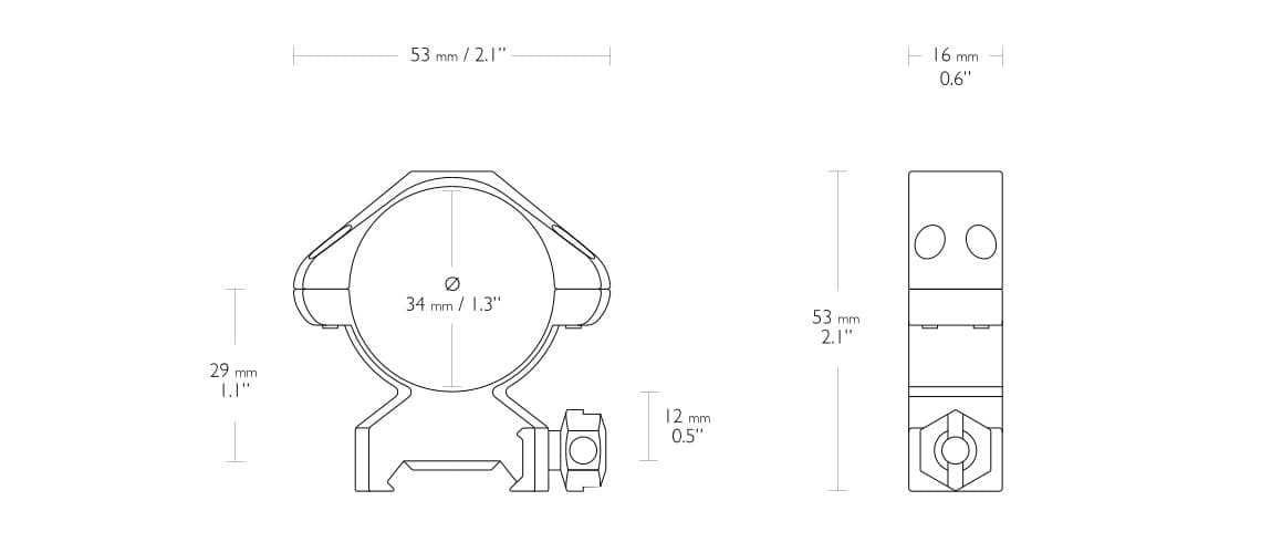 mesures collier de montage fusil de chasse